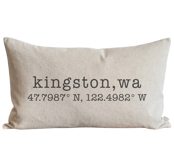 Custom Coordinates Pillow with your Company Logo