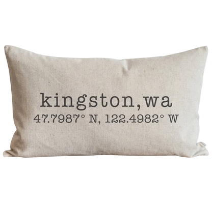 Custom Coordinates Pillow with your Company Logo