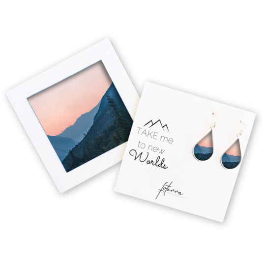 Mountain Horizon Sterling Silver Photo Art Earrings