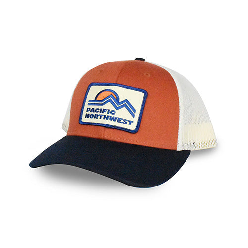 Oxford Trucker Hat - Dark Orange & Navy