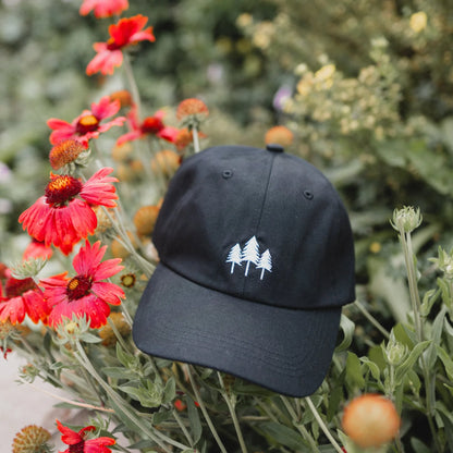 Three Tree Dad Hat - Black