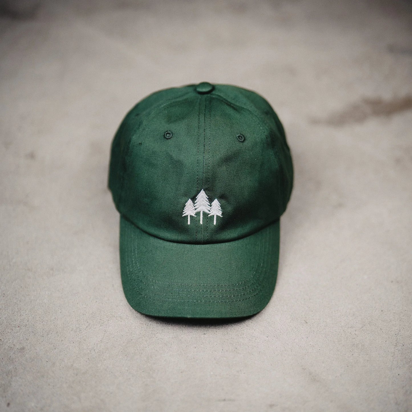 Three Tree Dad Hat - Forest Green