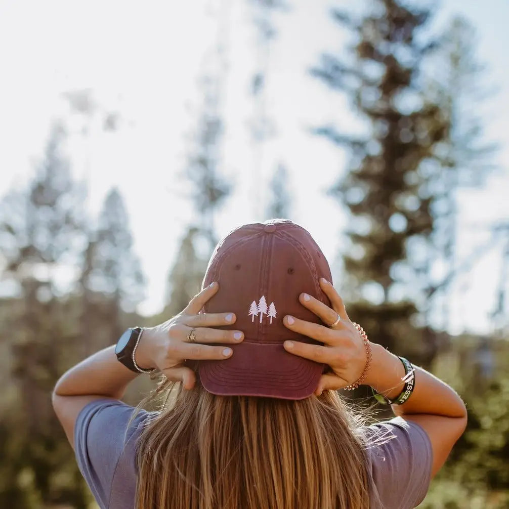 Three Trees Dad Hats - Maroon