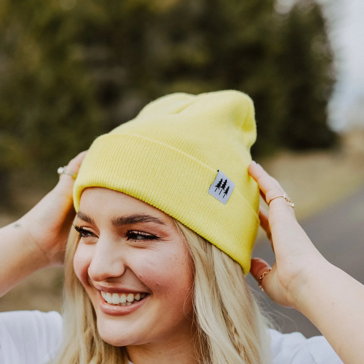 Three Trees Fold Beanie - Neon Yellow