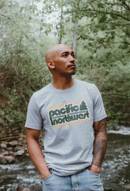 Retro PNW Emerald City Tee - Grey