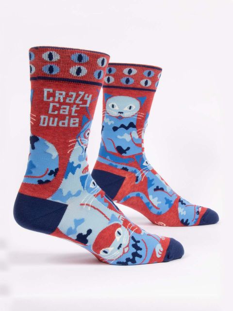 Crazy Cat Dude Socks