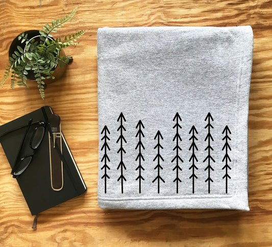 Forest Trees Camping Sweatshirt Blanket - Grey