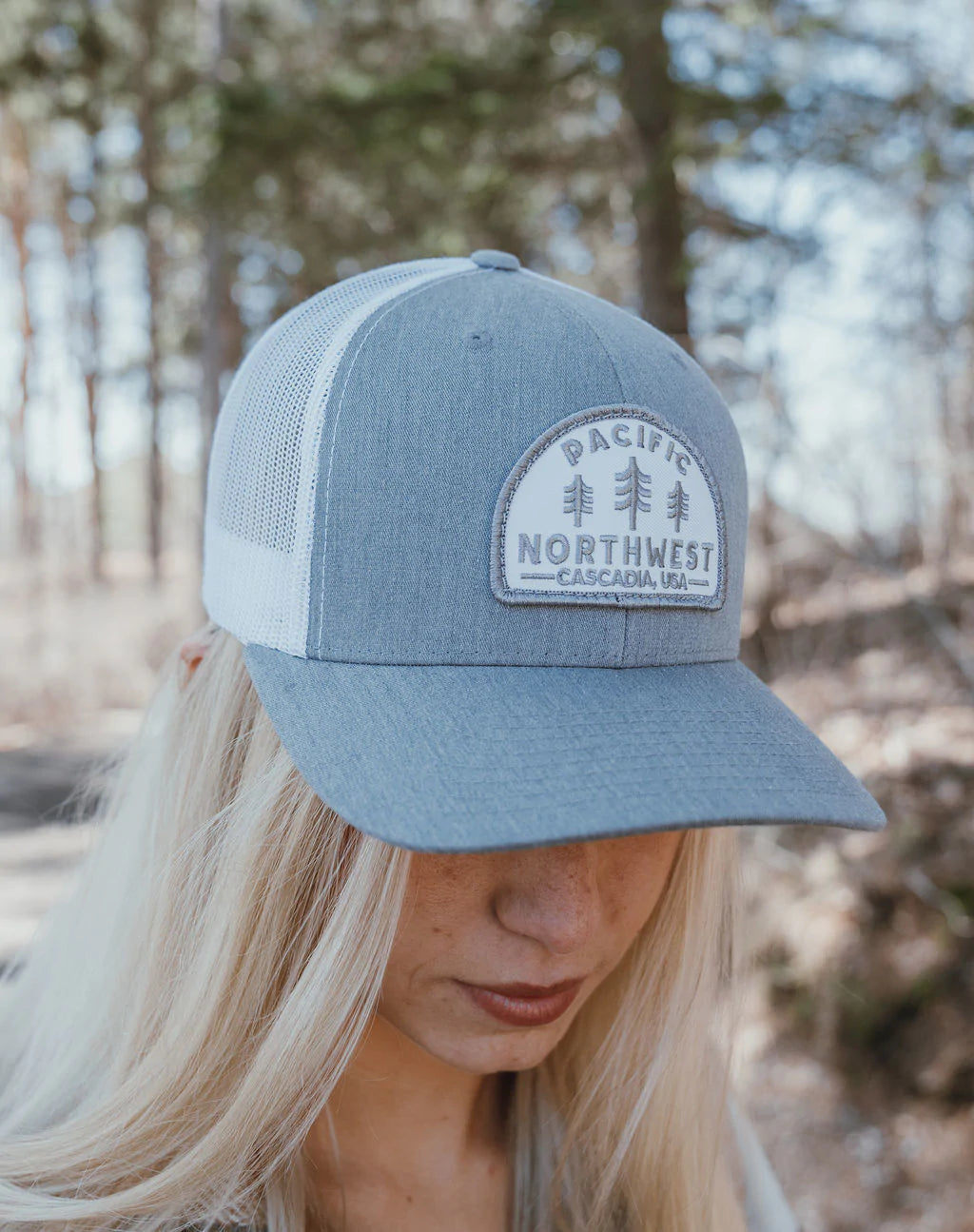 Timberline Trucker Hat - Grey and White